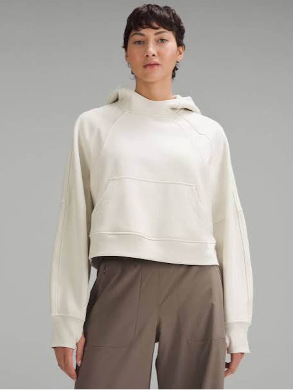 Lululemon oversized scuba hooded pullover BONE XS/S